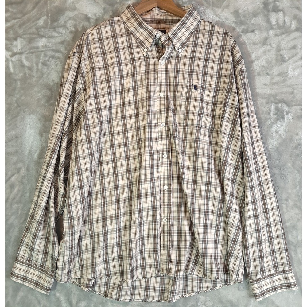 Local Boy Outfitters Men 2XL Bamboo Blend Plaid Long Sleeve Button Down Shirt